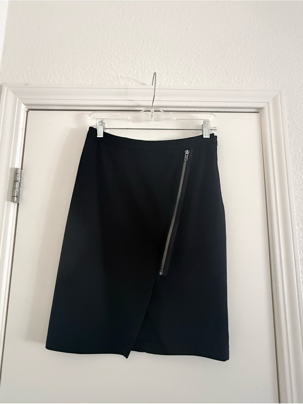 Mossimo Supply Co. Black Asymmetrical Zip Mini Skirt